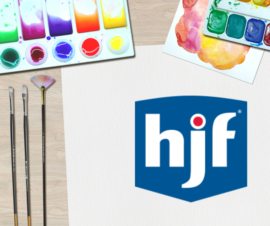 Photo of art and the HJF logo