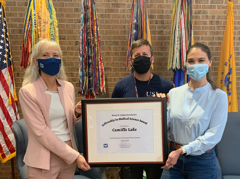 From left: Dr. Andrea Stahl, Dr. Andrew Snow, and Camille Lake.