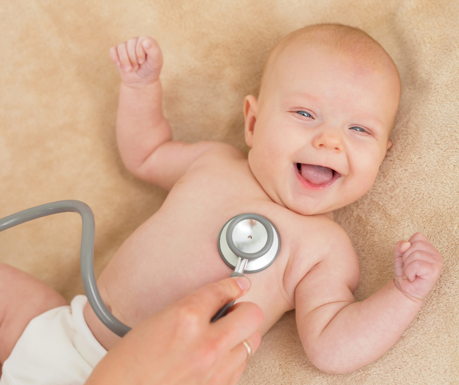 Happy child receiving medical care