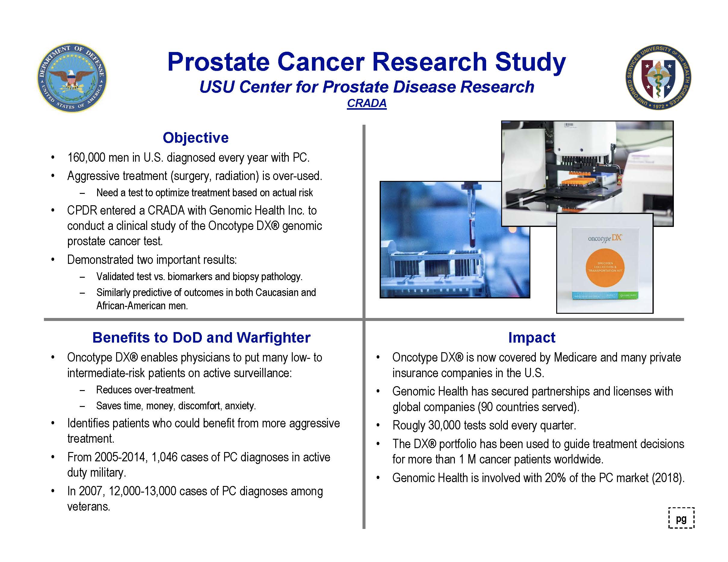 Four quadrant explanation of prostate cancer research study