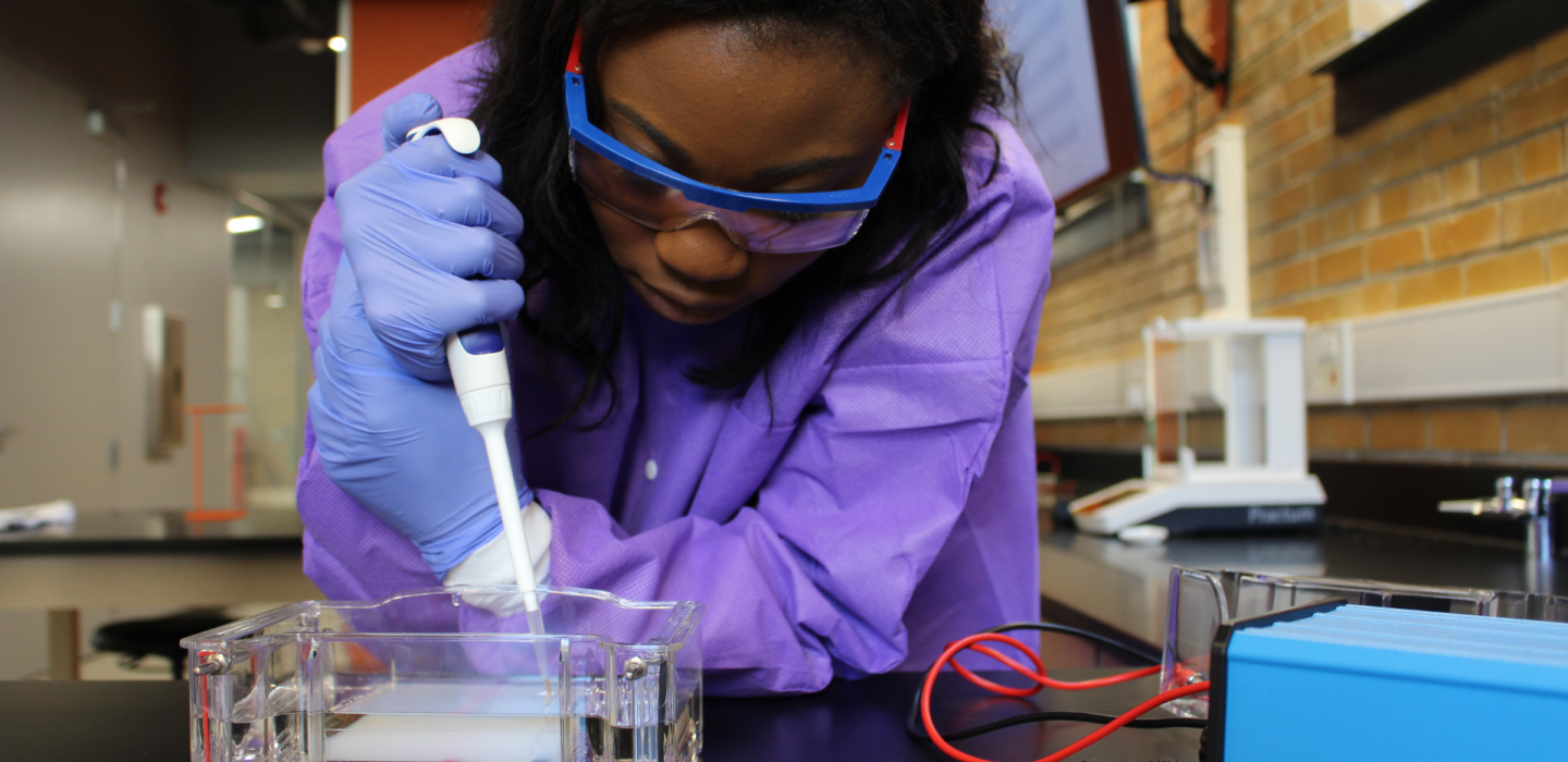 Researcher working in laboratory