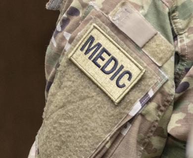 Army Medic badge close up.