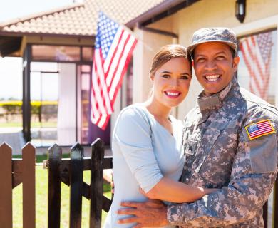 Army Family outside house Army Family outside house