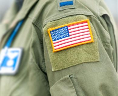 Service member standing
