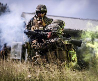 Marine firing weapon