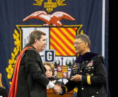 Dr. Caravalho receiving an honorary degree