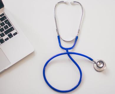 Computer and stethoscope