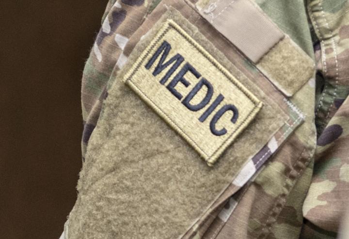 Army Medic badge close up.