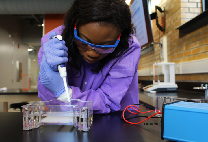 Researcher working in laboratory