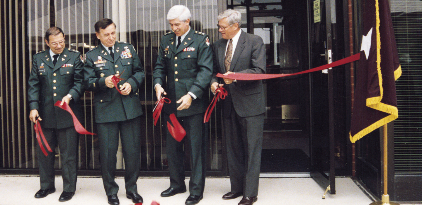 Ribbon cutting at a HJF site